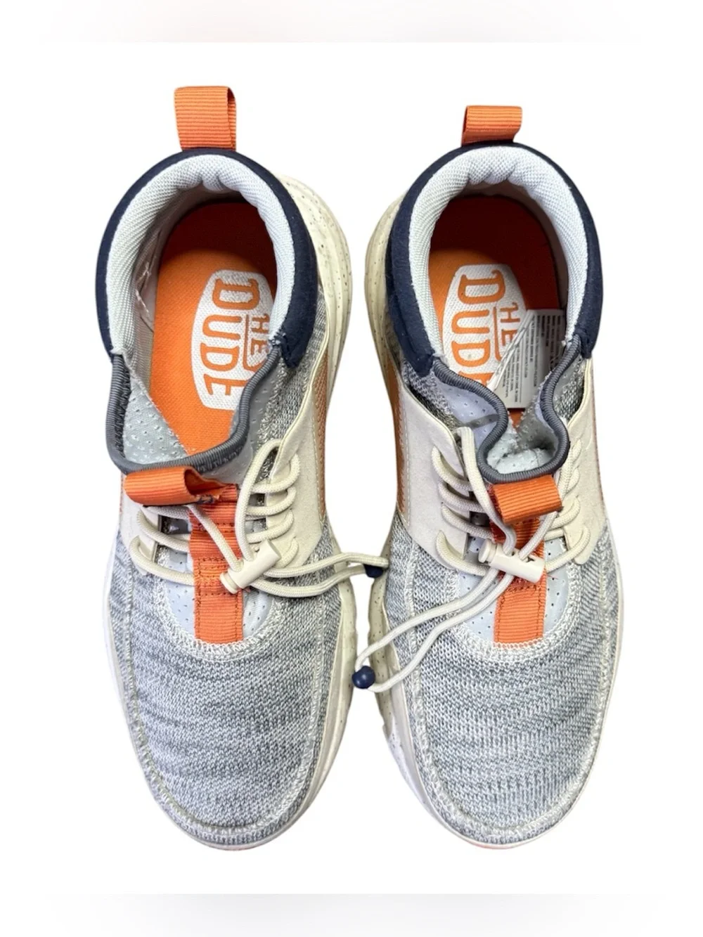 Hey Dude Sirocco Mid Trail Sneaker Mens Sz 7 Womens Sz 8.5/9 Gray Orange Mid Top - Picture 6 of 8